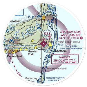 Chatham Municipal Airport (CQX) VFR Sectional Sticker (20 mile)