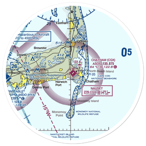 Chatham Municipal Airport (CQX) VFR Sectional Sticker (30 mile)
