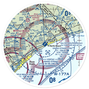 Grand Strand Airport (CRE) VFR Sectional Sticker (30 mile)