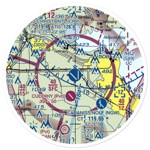 Corpus Christi International Airport (CRP) VFR Sectional Sticker (20 mile)