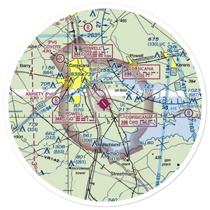 C David Campbell Field Corsicana Municipal Airport (CRS) VFR Sectional Sticker (30 mile)
