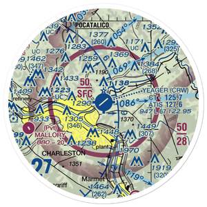 Yeager Airport (CRW) VFR Sectional Sticker (20 mile)