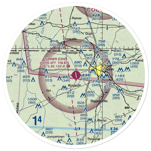 Roscoe Turner Airport (CRX) VFR Sectional Sticker (30 mile)