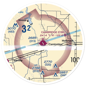 Cambridge Municipal Airport (CSB) VFR Sectional Sticker (20 mile)