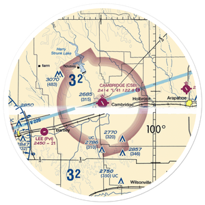 Cambridge Municipal Airport (CSB) VFR Sectional Sticker (30 mile)