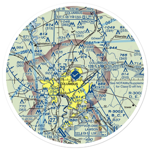 Columbus Metropolitan Airport (CSG) VFR Sectional Sticker (30 mile)