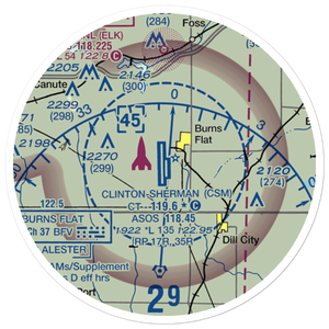 Clinton Sherman Airport (CSM) VFR Sectional Sticker (20 mile)