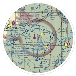 Clinton Sherman Airport (CSM) VFR Sectional Sticker (30 mile)