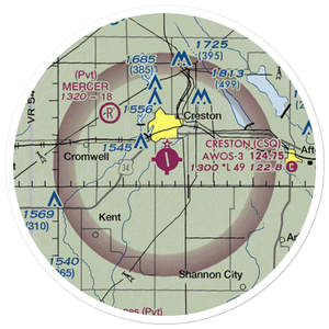 Creston Municipal Airport (CSQ) VFR Sectional Sticker (20 mile)