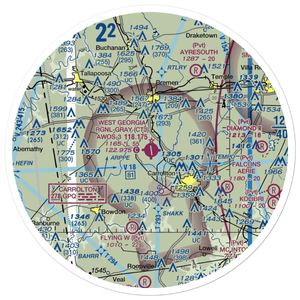 West Georgia Regional O V Gray Field (CTJ) VFR Sectional Sticker (30 mile)