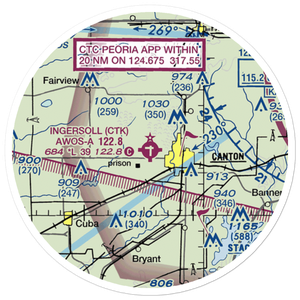 Ingersoll Airport (CTK) VFR Sectional Sticker (20 mile)