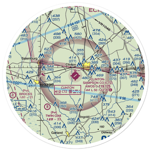 Sampson County Airport (CTZ) VFR Sectional Sticker (30 mile)