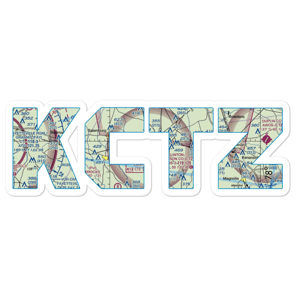 Sampson County Airport (CTZ) VFR Sectional Sticker 