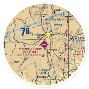 Custer County Airport (CUT) VFR Sectional Sticker (20 mile)