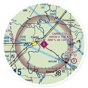 Carmi Municipal Airport (CUL) VFR Sectional Sticker (20 mile)