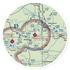 Sharp County Regional Airport (CVK) VFR Sectional Sticker (30 mile)