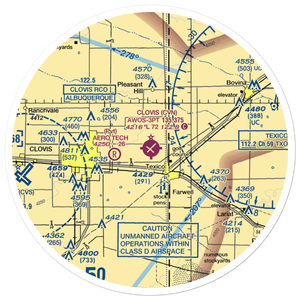 Clovis Municipal Airport (CVN) VFR Sectional Sticker (30 mile)