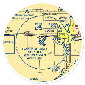 Cannon Air Force Base (CVS) VFR Sectional Sticker (20 mile)