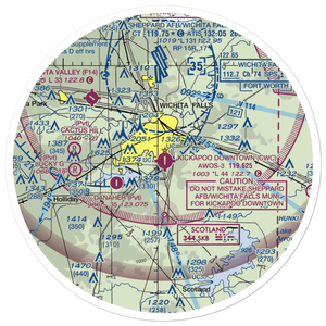 Kickapoo Downtown Airport (CWC) VFR Sectional Sticker (30 mile)