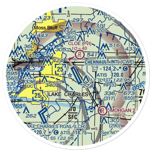Chennault International Airport (CWF) VFR Sectional Sticker (20 mile)
