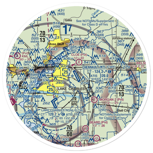 Chennault International Airport (CWF) VFR Sectional Sticker (30 mile)
