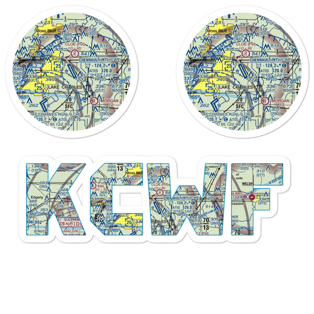 Chennault International Airport (CWF) VFR Sectional Sticker Pack 