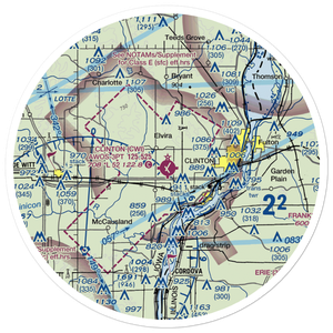 Clinton Municipal Airport (CWI) VFR Sectional Sticker (30 mile)