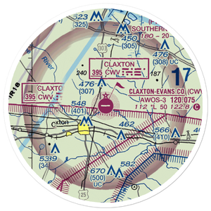 Claxton Evans County Airport (CWV) VFR Sectional Sticker (20 mile)