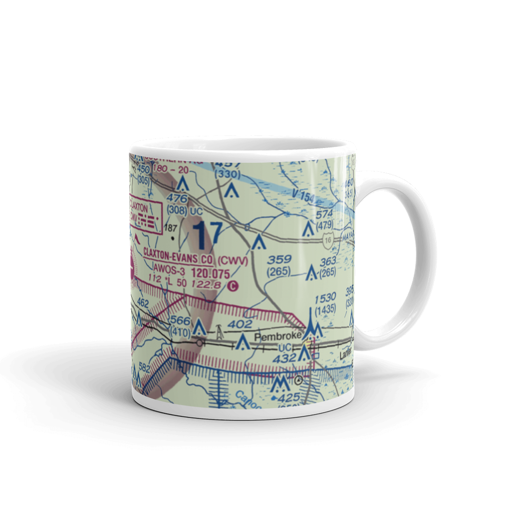 Claxton Evans County Airport (CWV) VFR Sectional  Mug 