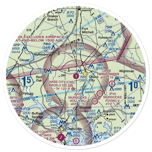 Chase City Municipal Airport (CXE) VFR Sectional Sticker (30 mile)