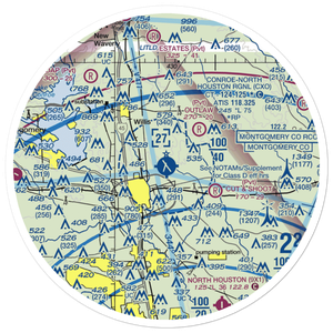 Conroe-North Houston Regional Airport (CXO) VFR Sectional Sticker (30 mile)