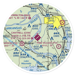 Cantrell Field Airport (CXW) VFR Sectional Sticker (20 mile)