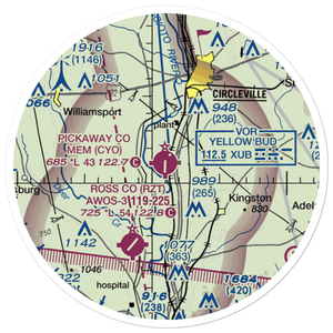 Pickaway County Memorial Airport (CYO) VFR Sectional Sticker (20 mile)