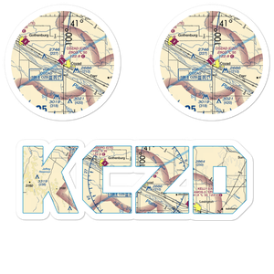 Cozad Municipal Airport (CZD) VFR Sectional Sticker Pack