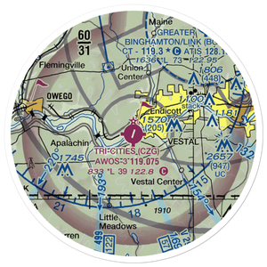 Tri Cities Airport (CZG) VFR Sectional Sticker (20 mile)