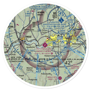 Tri Cities Airport (CZG) VFR Sectional Sticker (30 mile)