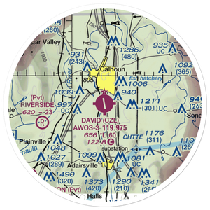 Tom B. David Field (CZL) VFR Sectional Sticker (20 mile)
