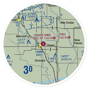 Osage Municipal Airport (D02) VFR Sectional Sticker (20 mile)