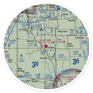 Osage Municipal Airport (D02) VFR Sectional Sticker (30 mile)