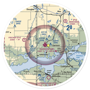 Garrison Municipal Airport (D05) VFR Sectional Sticker (30 mile)