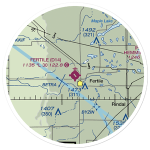 Fertile Municipal Airport (D14) VFR Sectional Sticker (20 mile)