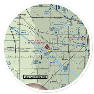 Fertile Municipal Airport (D14) VFR Sectional Sticker (30 mile)