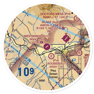 Westwinds Airport (D17) VFR Sectional Sticker (20 mile)