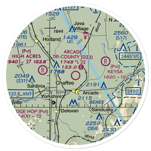 Arcade Tri County Airport (D23) VFR Sectional Sticker (20 mile)