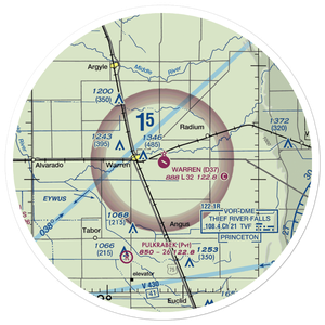 Warren Municipal Airport (D37) VFR Sectional Sticker (30 mile)