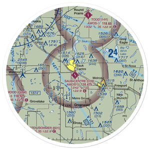 Sauk Centre Municipal Airport (D39) VFR Sectional Sticker (30 mile)