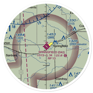 Springfield Municipal Airport (D42) VFR Sectional Sticker (20 mile)