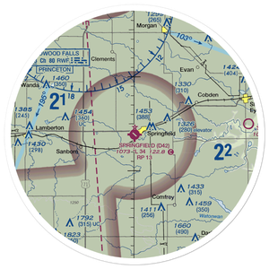Springfield Municipal Airport (D42) VFR Sectional Sticker (30 mile)