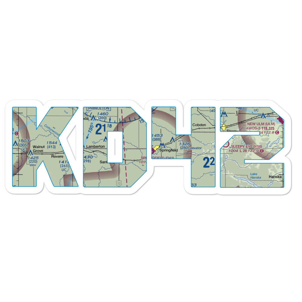Springfield Municipal Airport (D42) VFR Sectional Sticker 