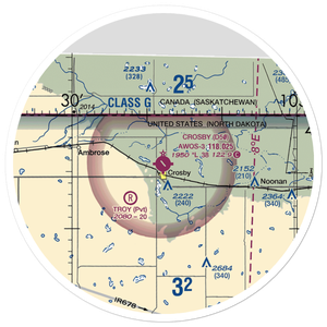 Crosby Municipal Airport (D50) VFR Sectional Sticker (30 mile)